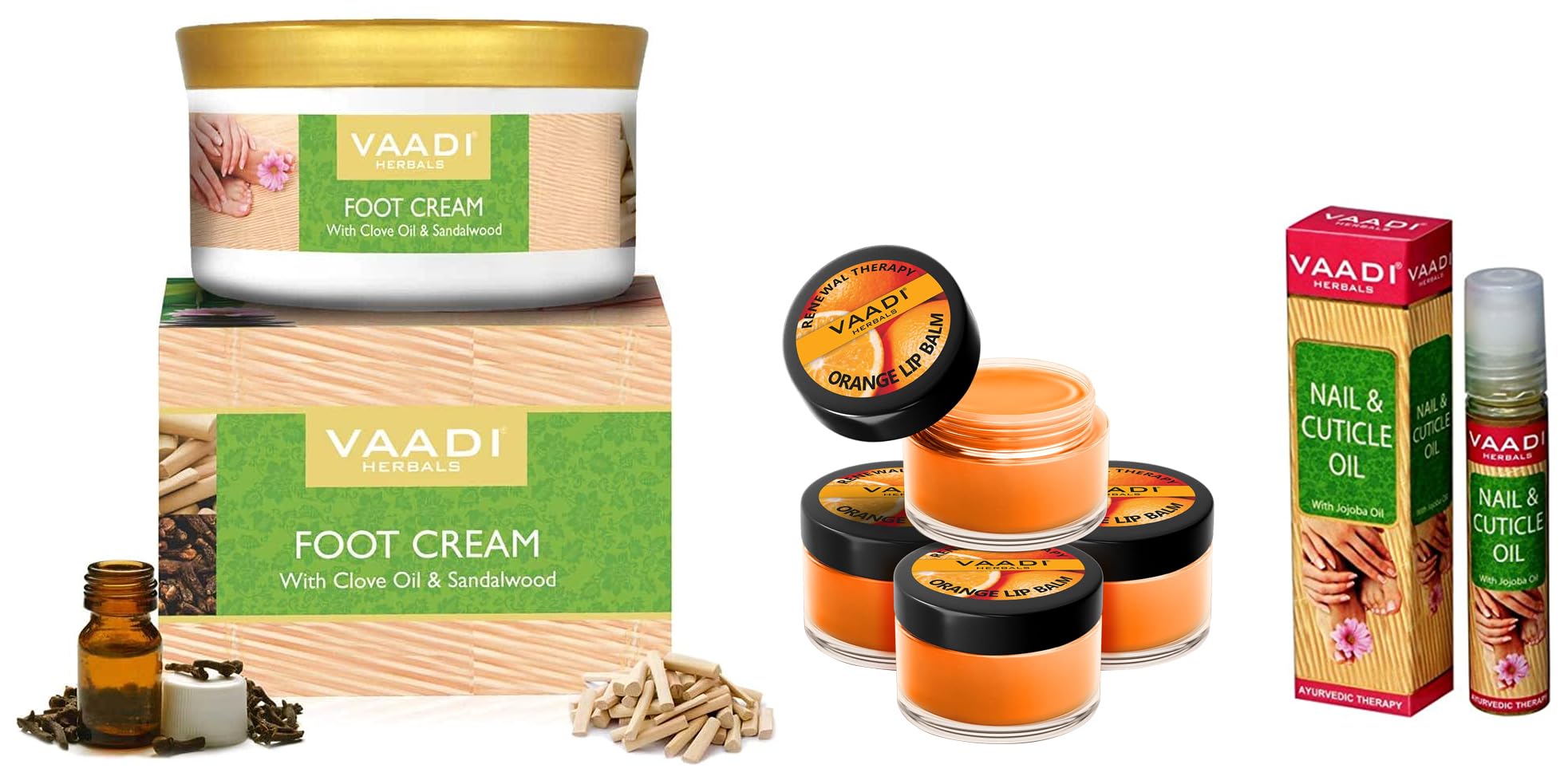 Vaadi Herbals Foot Cream, Clove And Sandal Oil, 150G & Vaadi Herbals Nail and Cuticle Oil with Jojoba Oil, 10ml & Vaadi Herbals Lip Balm, Orange and Shea Butter, 10gms x 4-image-44