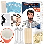 Ear Wax Hair Removal Kit 100g Ear & Nose Hair Wax Kit with 30 Pcs Nose Waxing Sticks for Men and Women at Home Earplugs Hair Removal Lasting Kit Safe Easy Quick & Painless