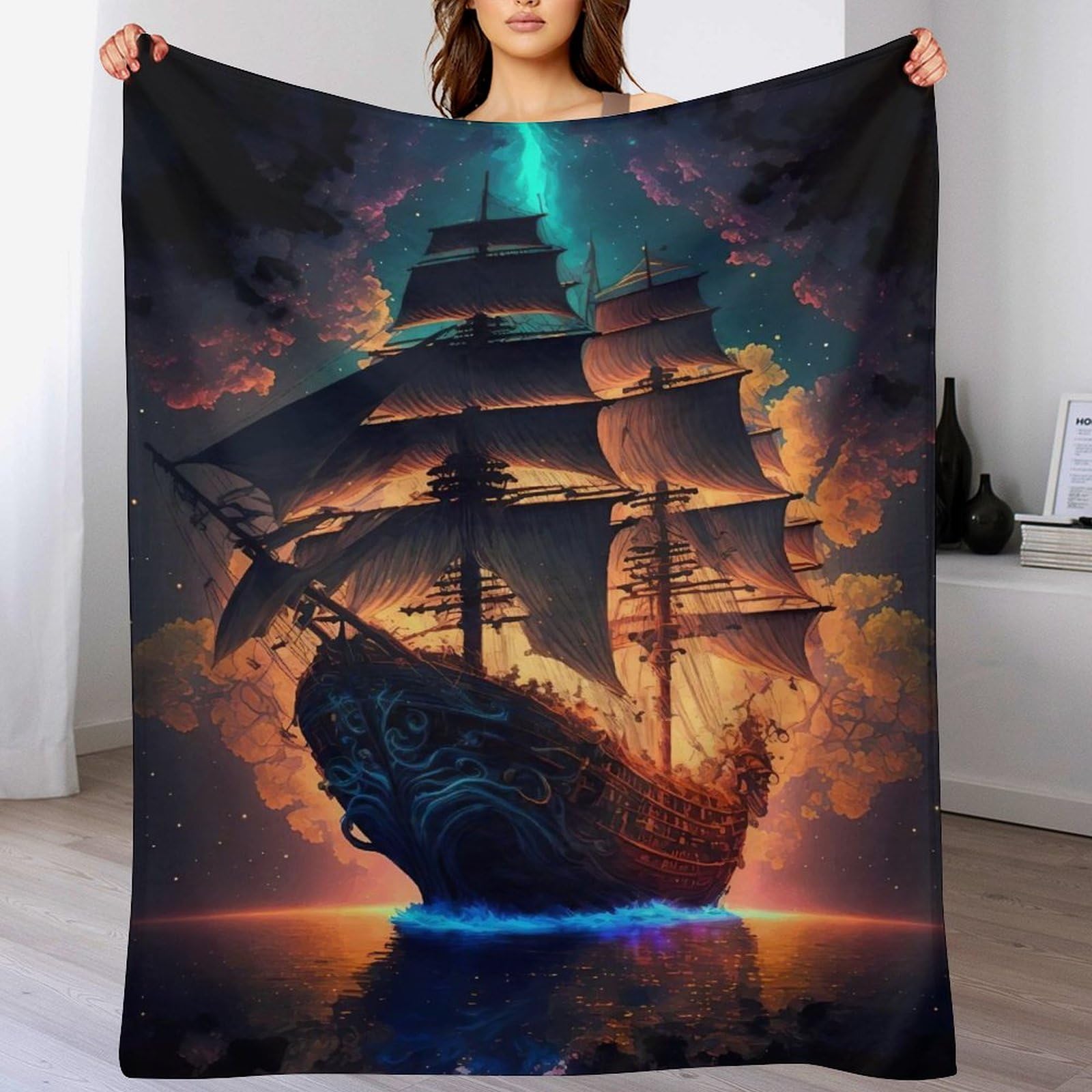Couverture canapé bateau pirate plaid chaud et léger contre les frissons du soir