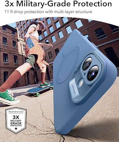 Vista 736 de ESR Funda para iPhone 15 Pro Max, compatible con MagSafe, de grado militar, negro transparente