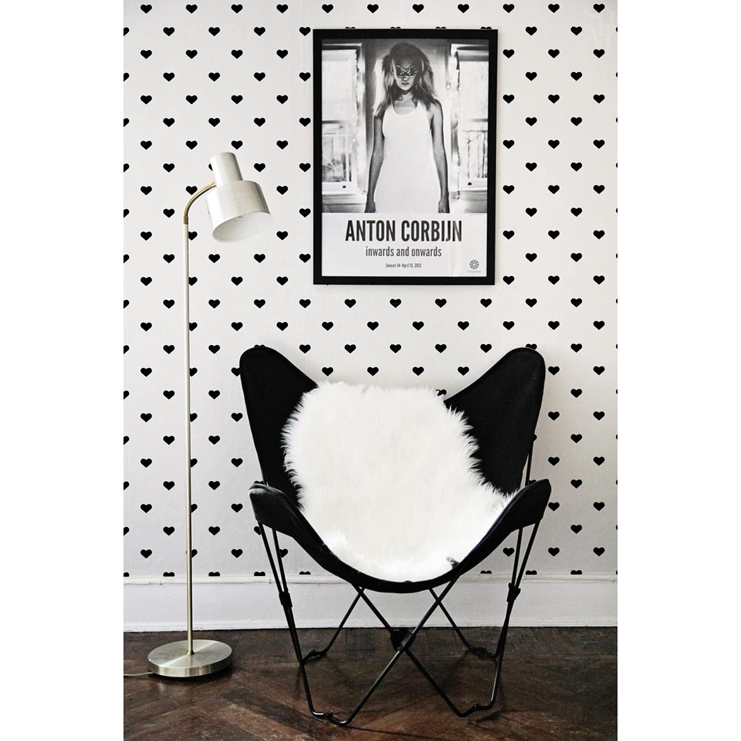 Papier peint meuble et stickers muraux cœurs 208x146 cm Coloray decoration auto-adhesive