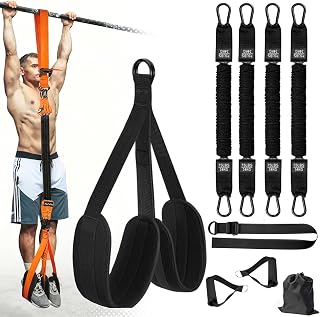 Pull Up Assistance Bands, Adjustable Modular Resistance Trainer for Pull Up Bar, Muscle Up Calisthenics Progression, Multi Purpose Foot Rest & Knee Cradle, Home Gym Workout Fitness Equipment