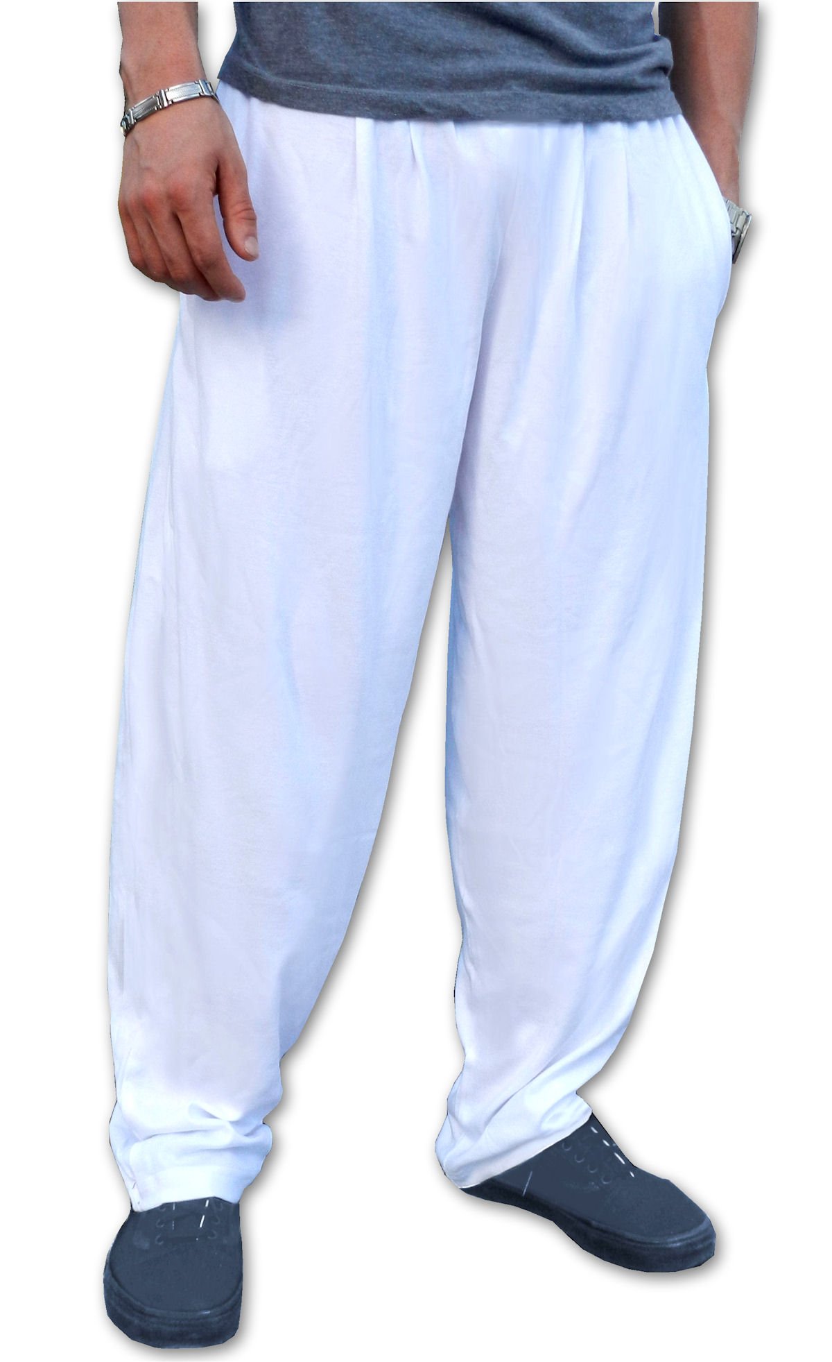 Crazeewear Classic White Baggy Pants