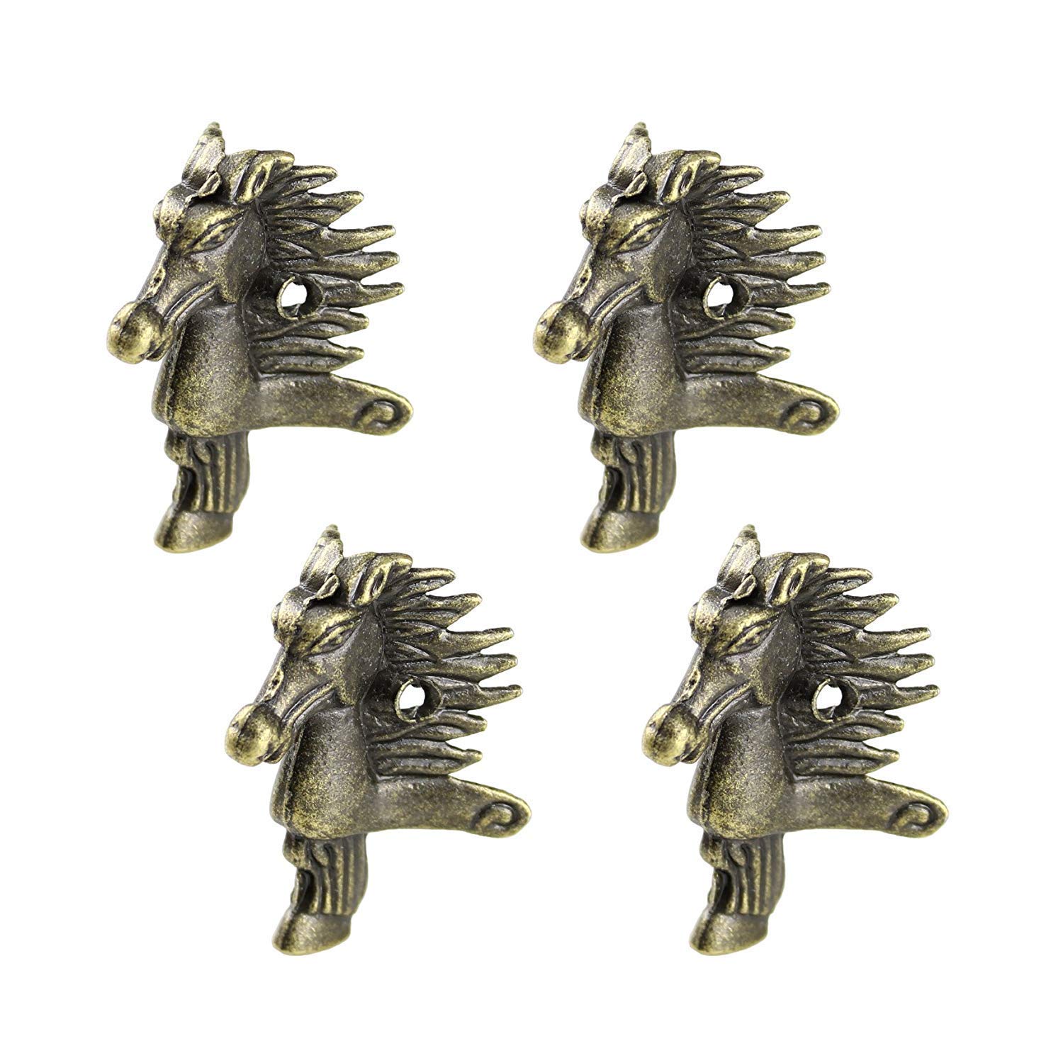 4 stuks retro ontwerp antieke messing doos benen, houten kast sieraden 4 stuks retro ontwerp antieke messing doos benen, houten kast sieraden