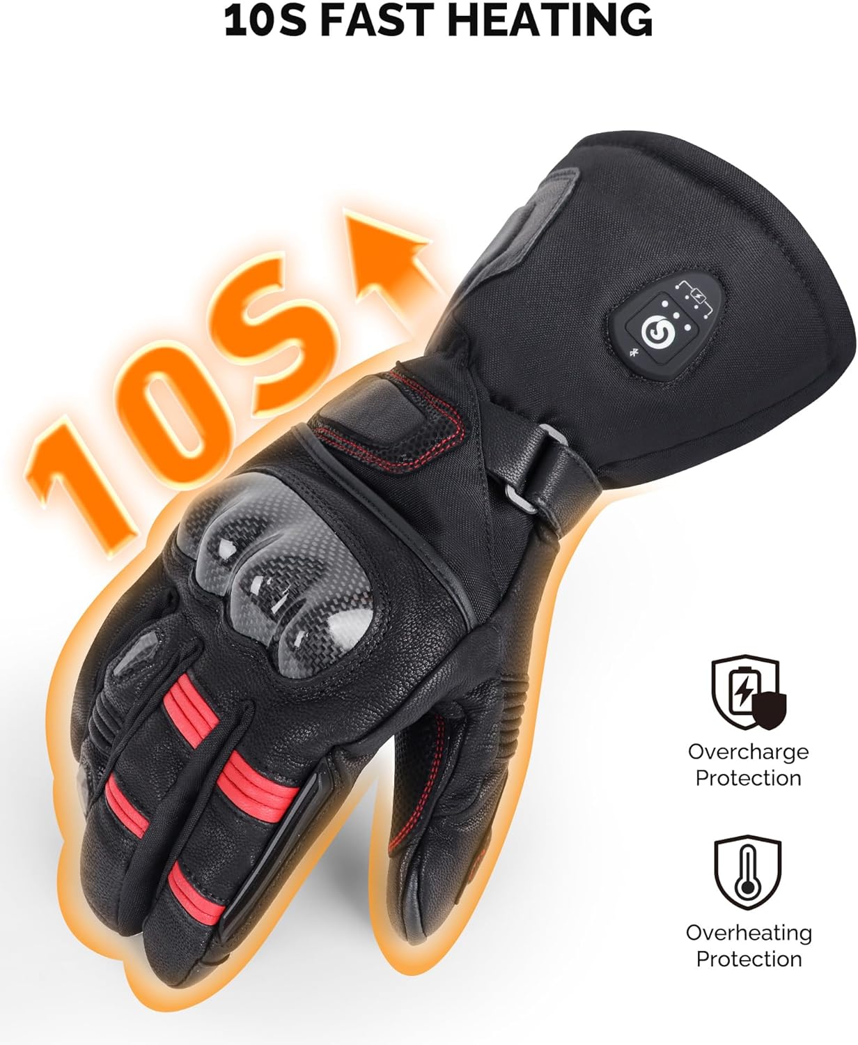 SAVIOR HEAT Heated Motorcycle Gloves for Men & Women, 7.4V 3000mAh Waterproof Heated Gloves with Rechargeable Battery Up to 10H for Winter Outdoor Riding, Cycling, Snowmobile - Image 8
