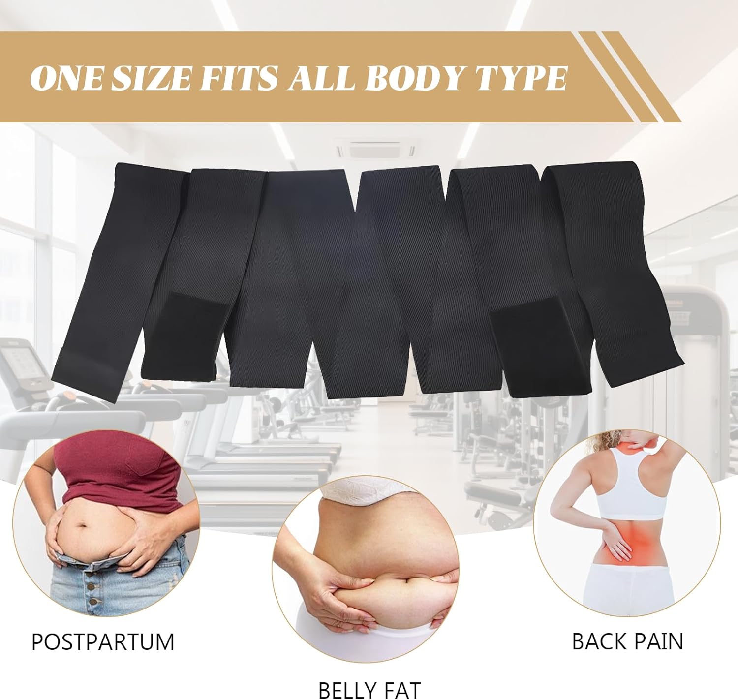 Wrap Waist Trainer for Women Belly Fat, 9.84ft Waist Trimmer for Stomach Snatch Me Up, Adjustable and Wrap-Around, Suitable for Men and Women (Black) - Image 4