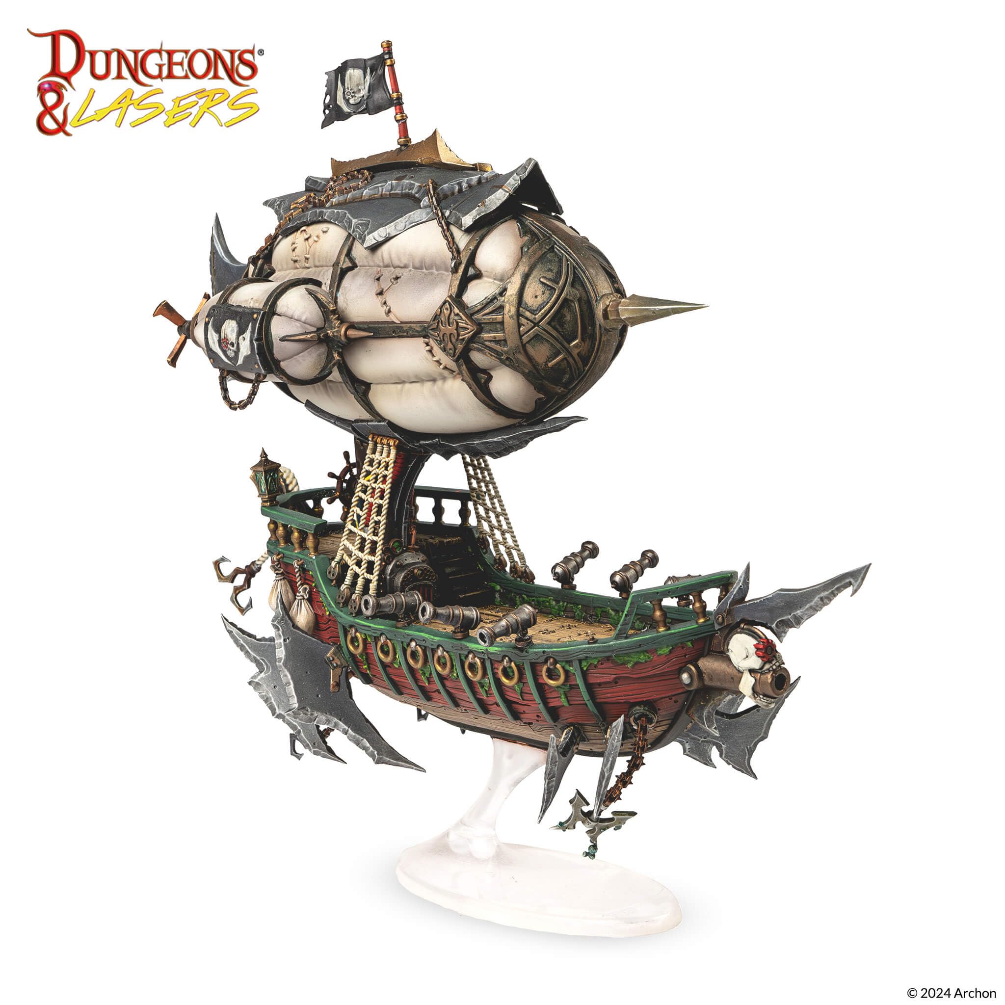 Dungeons & Lasers Deuslair Flying Pirates Luftschiff Miniatur – für DND- und 5E-kompatible RPG-Spiele – unlackiert und unmontiert – ab 14 Jahren