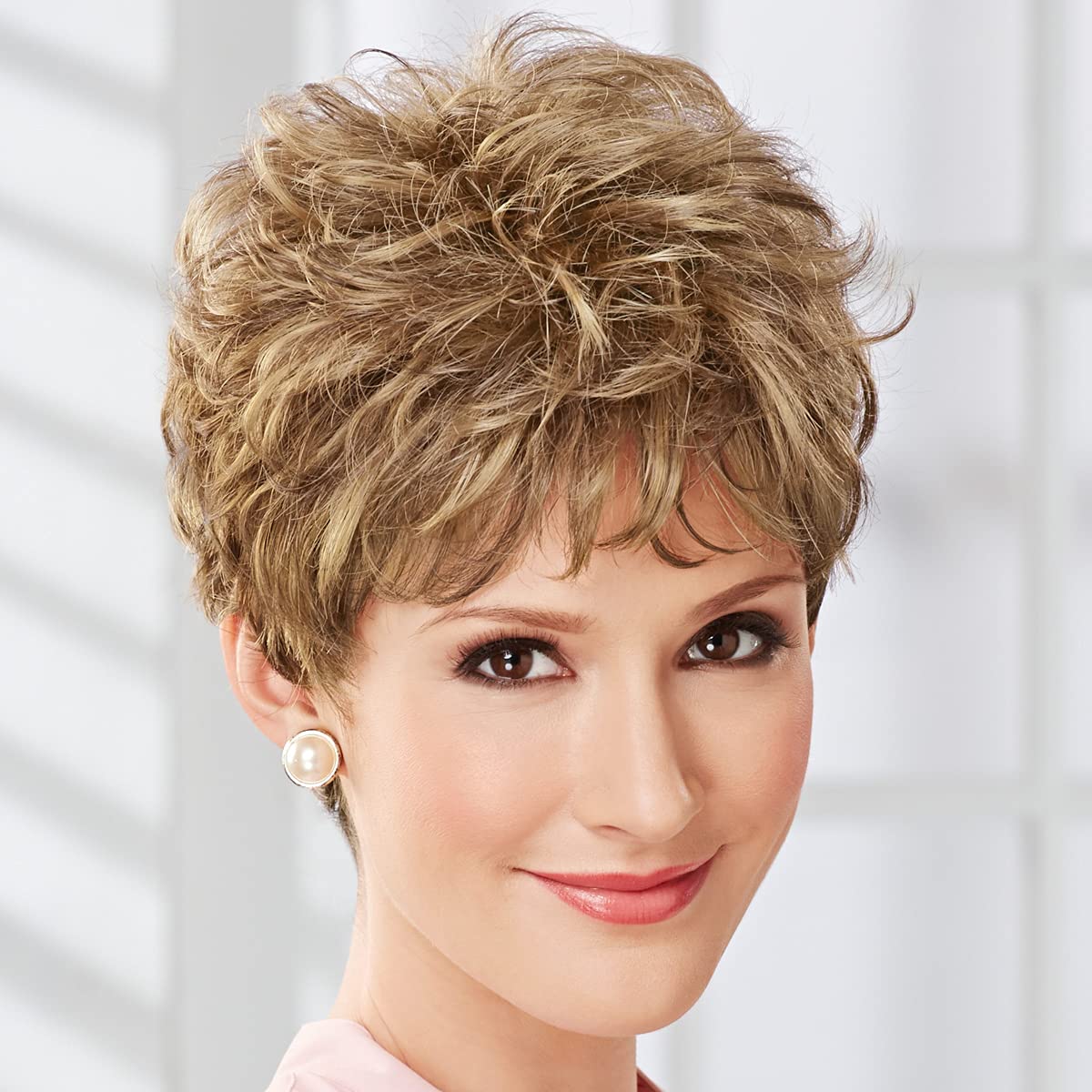 Paula Young Vikki WhisperLite Wig Short, Sassy Pixie Wig with Texture-Rich Layers and Natural Looking Hand-Tied Crown/Multi-tonal Shades of Blonde, Silver, Brown, and Red