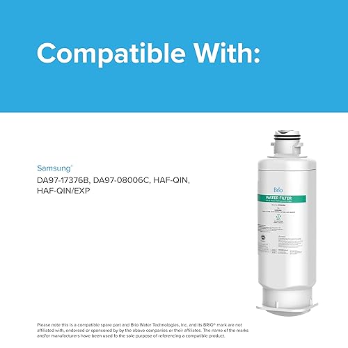 Miniatura 6 de Brio DA97-17376B Reemplazo del filtro de agua para Samsung HAF-QIN, HAF-QIN/EXP, DA97-08006C, RF23M8070SG, RF23M8070SR, RF23M8090SG, RF23M8090SR,