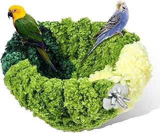 Bird Nest for Cage Plush Hanging Bird Bed for Parakeet Breeding Bird House for Conure Budgie Cockatiel Lovebird Canary Finch Hamster Small Pets Warm Nest