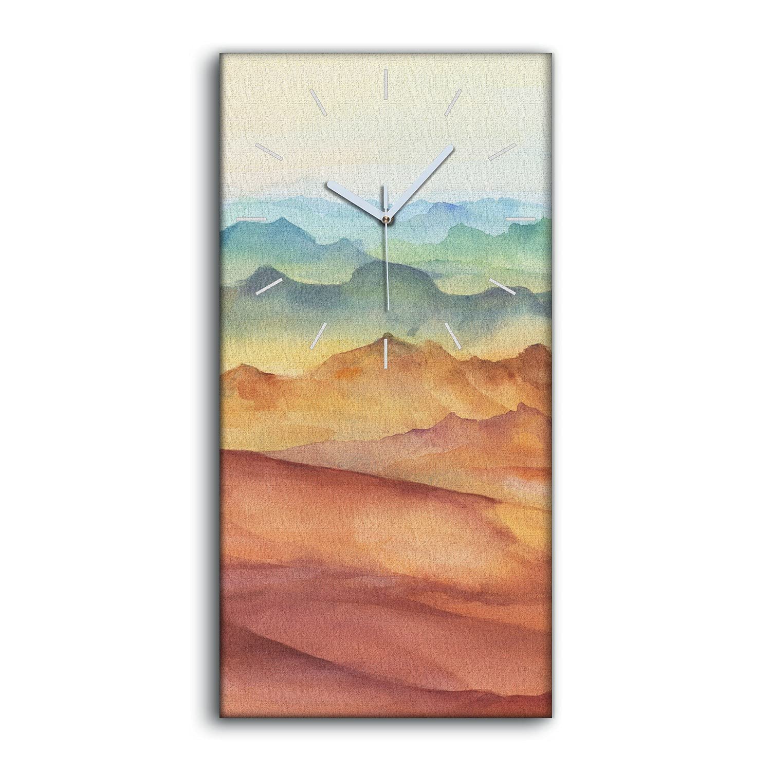 Horloge sur toile 30x60cm de paysage de montagne pour decoration de salon