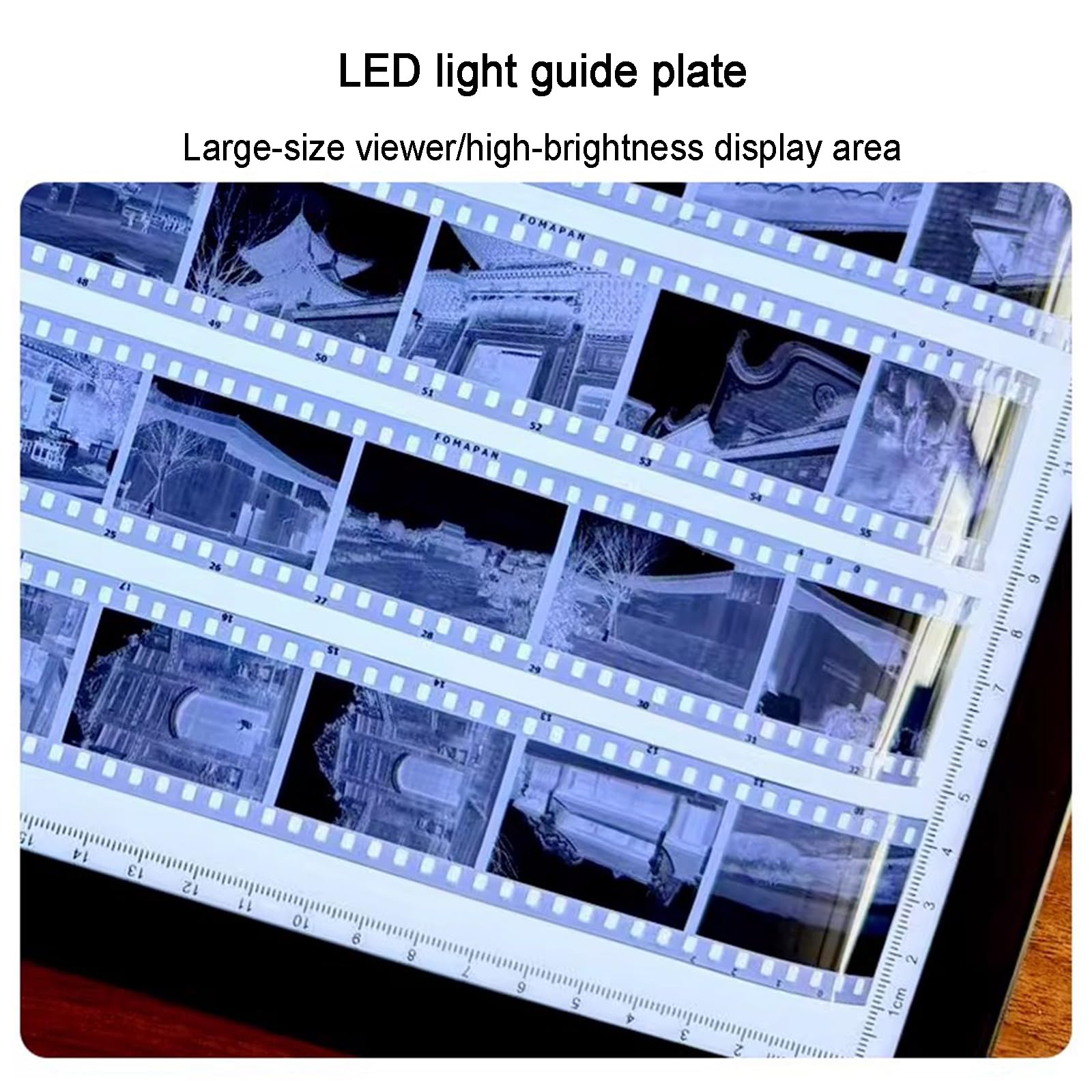 Visionneuse De Diapositives avec Table Lumineuse, Visionneuse/Scanner Portable Ultra-Mince pour Négatifs, Tablette Lumineuse LED, Loupe De Mise Au Point