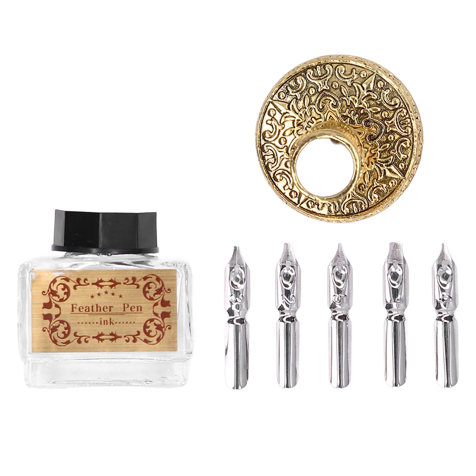 Amazon | 羽ペン、ヴィンテージのエレガントな羽ペンとインクセット耐