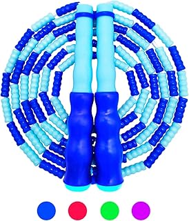ILNCLUY Jump Rope for Kids, Soft Beaded Segment Skipping Rope, Tangle-Free Adjustable Tangle, Fitness, Workout and Weight Loss Jump Ropes for Girls, Boys