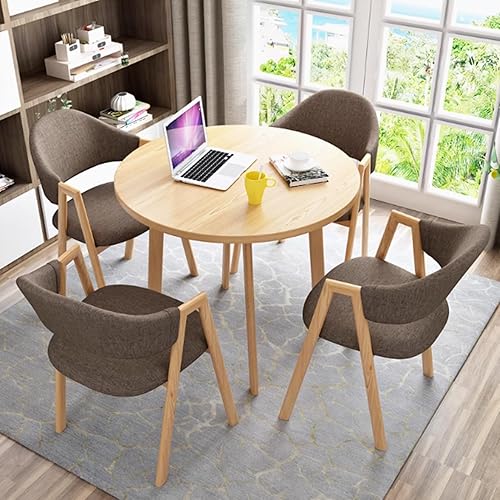 Miniatura 16 de YVYKFZD Office Reception Room Club Table, Round Conference Table, Simple Kitchen Dining Table Set with Metal Legs, Small Conference Room Tables, 1