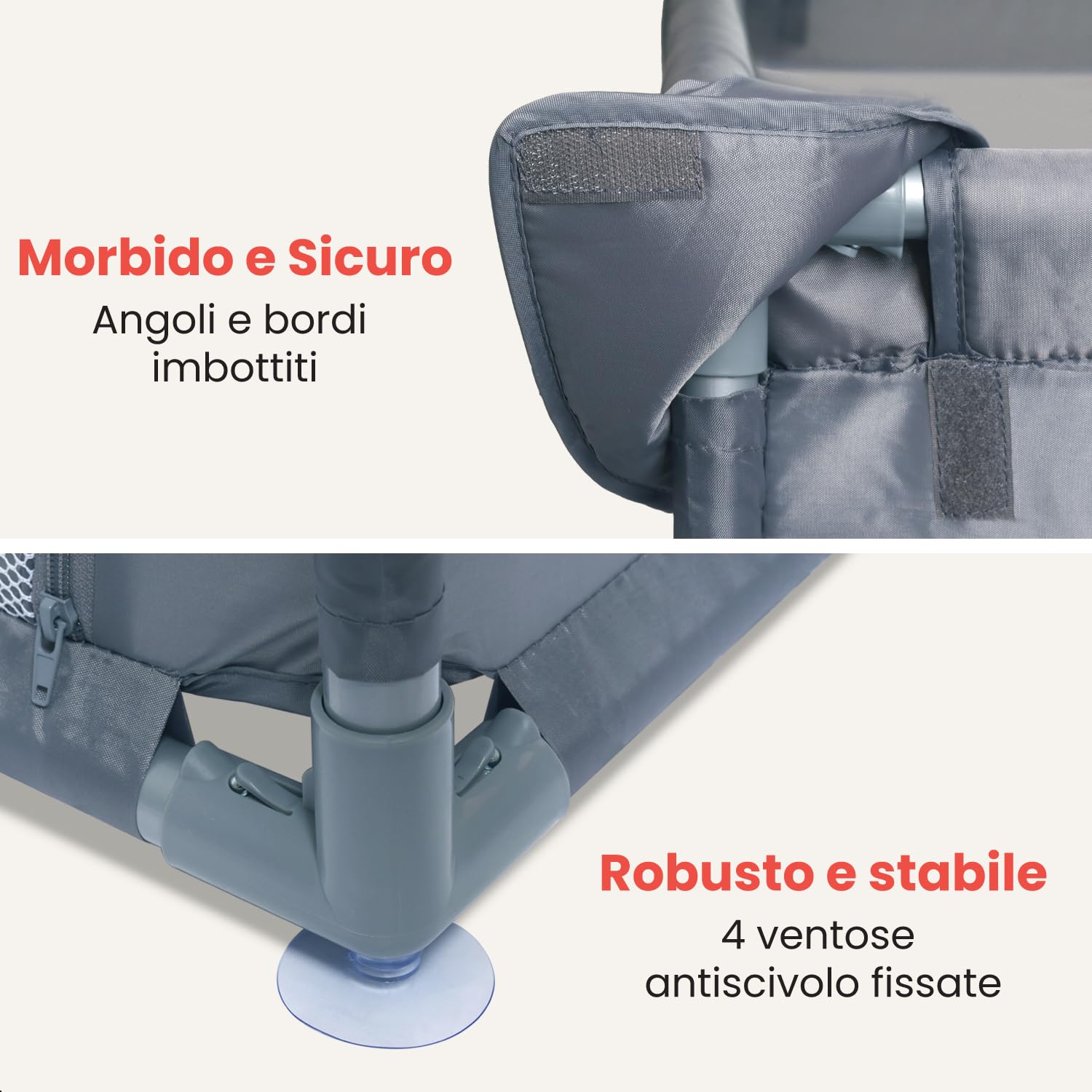 Box Bambini – Incluso Tappeto da Gioco Double-Face - Recinto per Bambini con 50 Palline – 180 x 150 cm – Box Neonato Per Uso Interno ed Esterno – Box per Bambini (Grigio, 180x150cm)