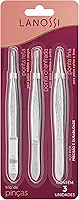 Lanossi - Kit com 3 Pinças Reta, Chanfrada e Fina