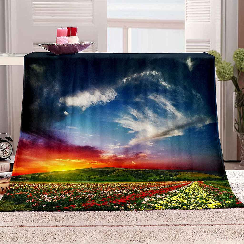 Couverture Impression 3D Paysage de Mer en Microfibre Douceur Premium