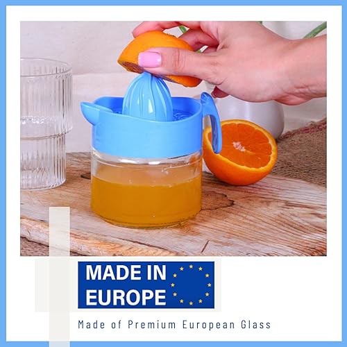 Miniatura 2 de Exprimidor de limón de vidrio, naranja, exprimidor manual de pomelo, exprimidor de cítricos pequeños, extractor manual de mano con mango y boquilla