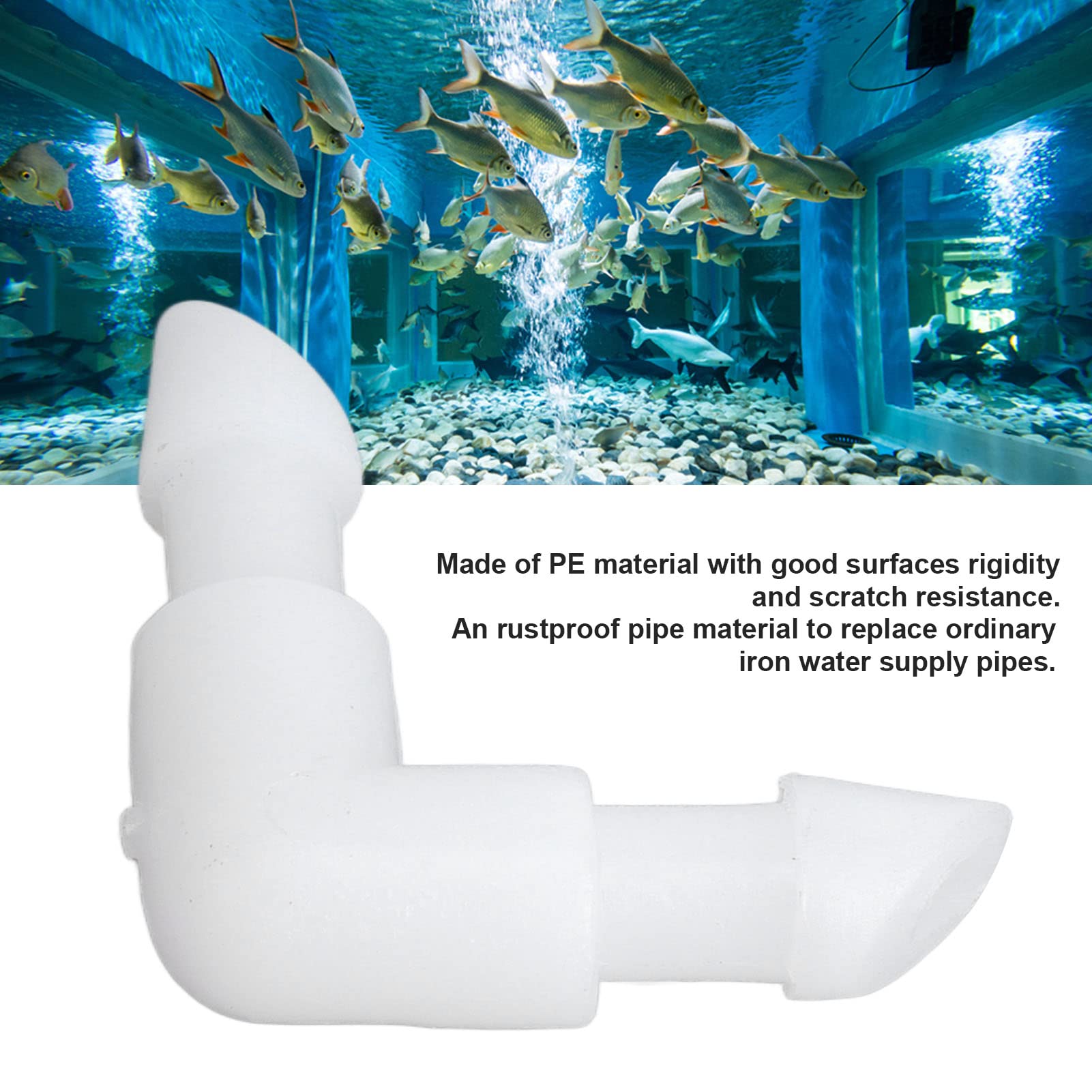 Elbow Hose Fitting, 90 Degree L Shaped Barb PE Equal Diameter Tube Connector Tip Water Pipe Joint Adapter(4.2mm)