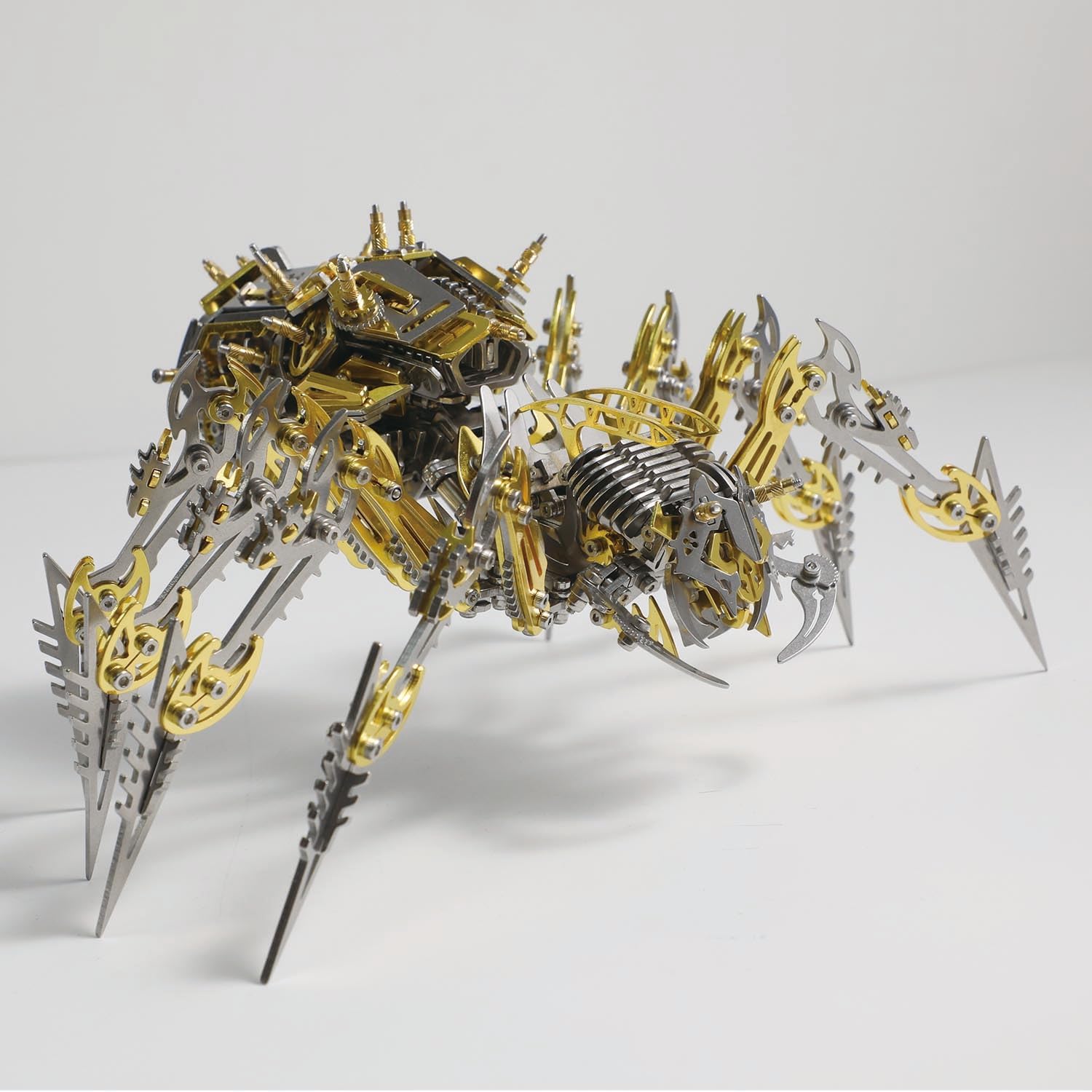 3D Metal Assembly Model Set Mechanical Spider Model Kit for Adults, 800pcs Brain Teaser STEM Kit for Kids, DIY Hobbies for Men Women - Creative DIY Gift for Adults & Teens (Golden)