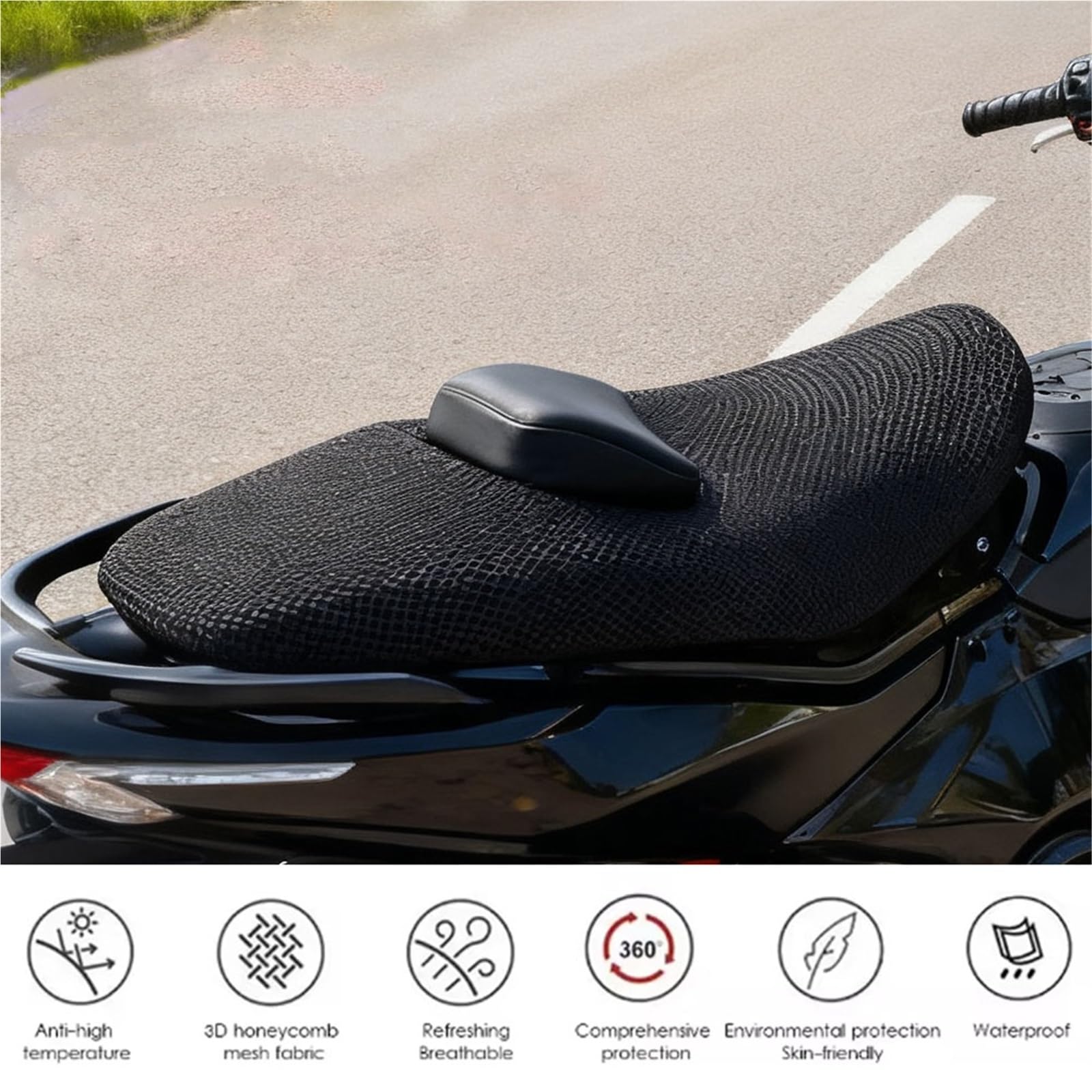 Per Yamaha TMAX 560 3D Maglia A Nido D'ape Proteggere Cuscino Di Nylon Tessuto Sella 2024 Accessori Copertura Sede Del Motociclo