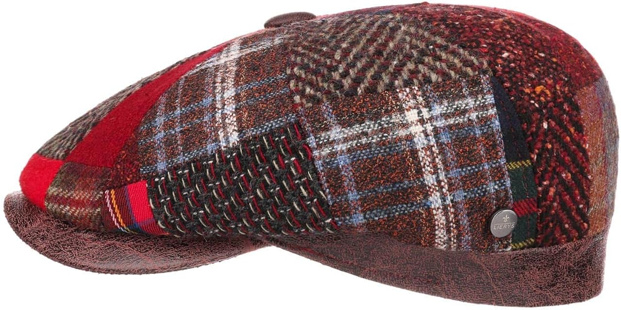 LierysCarlento Patchwork Men's Cap – Made in Italy Wool with Visor, Lining, Autumn-Winter Lining