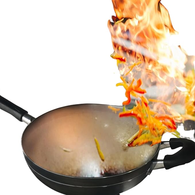 Wok de aluminio antiadherente de 12 pulgadas, Bene Casa, color negro miniatura 5
