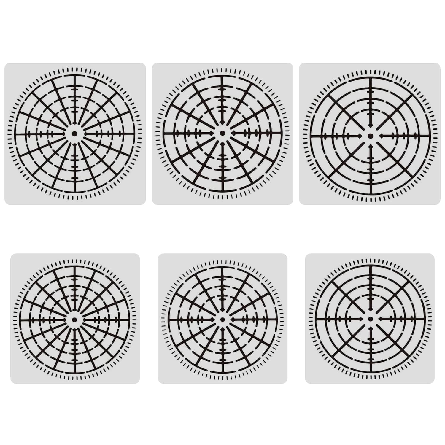 YKW6 Pcs Mandala Stencils Set, Reusable Painting Templates, 8/12/16 Segment Creative Stencils for Wood Canvas Rock Furniture Walls Tiles, Fabric DIY Art Projects Home Décor Art Supplies
