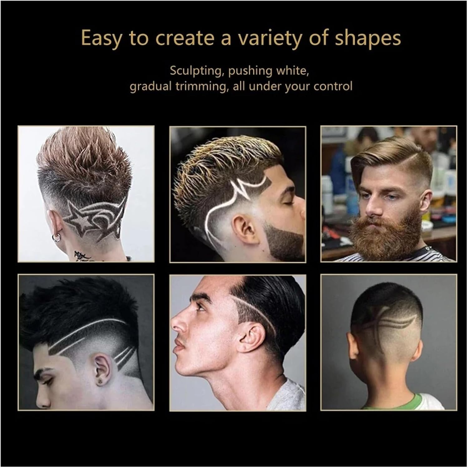 Compatible With Kemei KM-1986 Professional Men's Hair Clipper Rechargeable Electric Razor & Hair Cutting Machine, Sharp Blade Trimmer(Gold Color box)