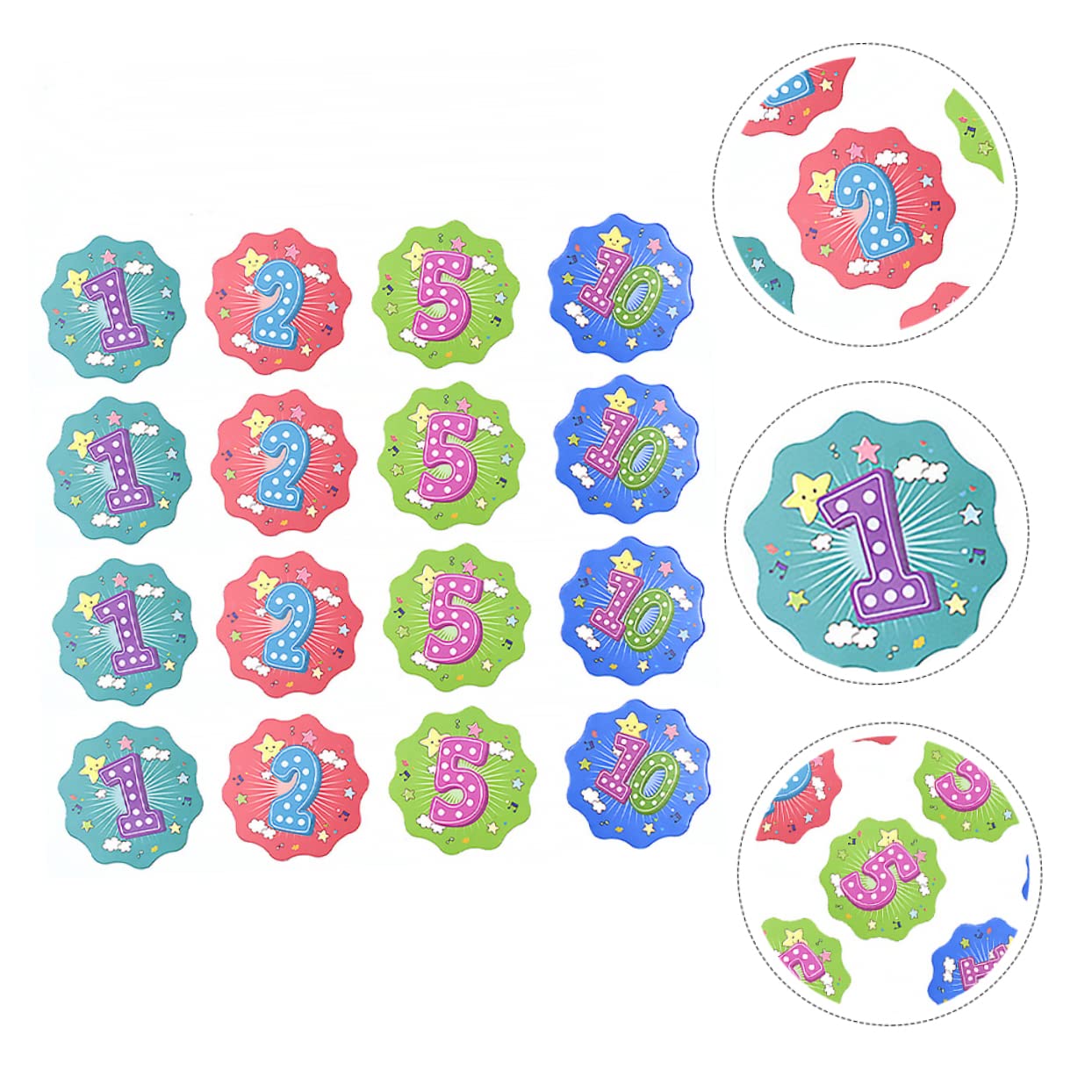 SHINEOFI 3 Sätze Punktekarte Stickkarten Für Kindercards Blumenkarten Schulzeug Belohnungskarte Sammelkarte Aufkleber Belohnen 300 G Beschichtetes Papier 300 Stück * 3