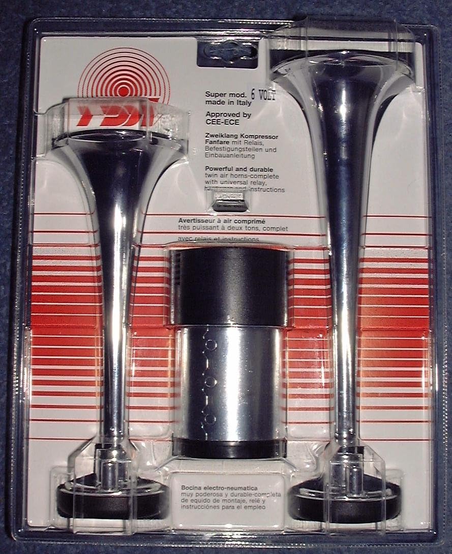 Fanfare Deux Tons Compresseur Chrome 6 Volt