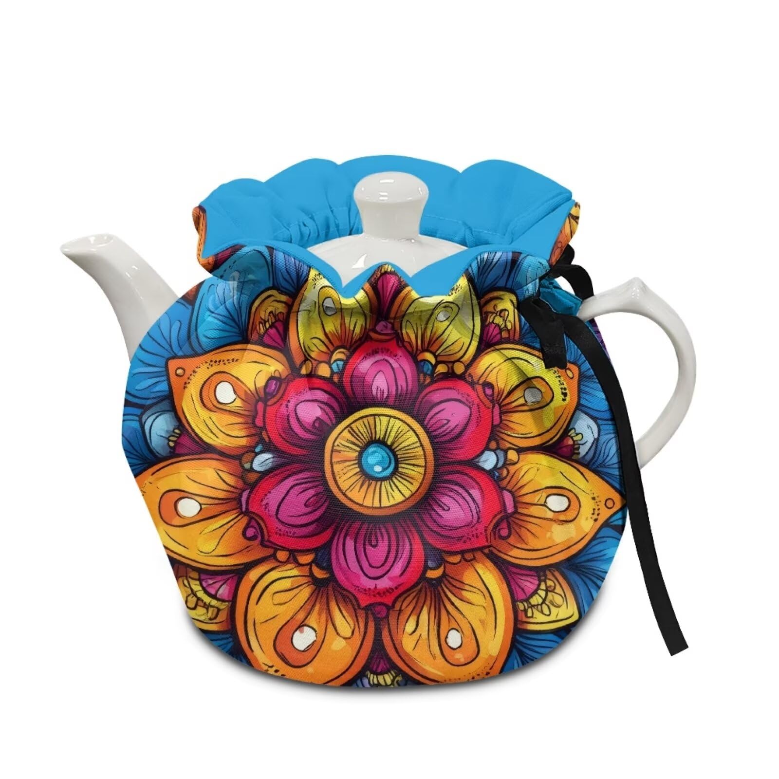 teapot thermal cover bohemian colourful mandala floral print tea cozy for tea pot suitable for protecting kettle coffee mug breakfast thermal decorative accessories for table top