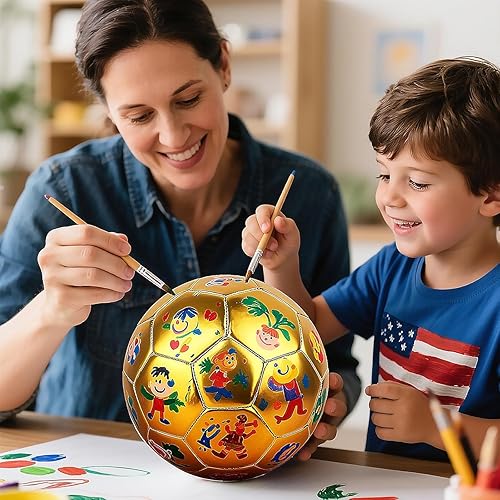 Miniatura 3 de Balón de fútbol tamaño 3, 4, 5, manualidades para niños, niñas, adultos, regalo de cumpleaños con aguja de inflador, práctica de entrenamiento