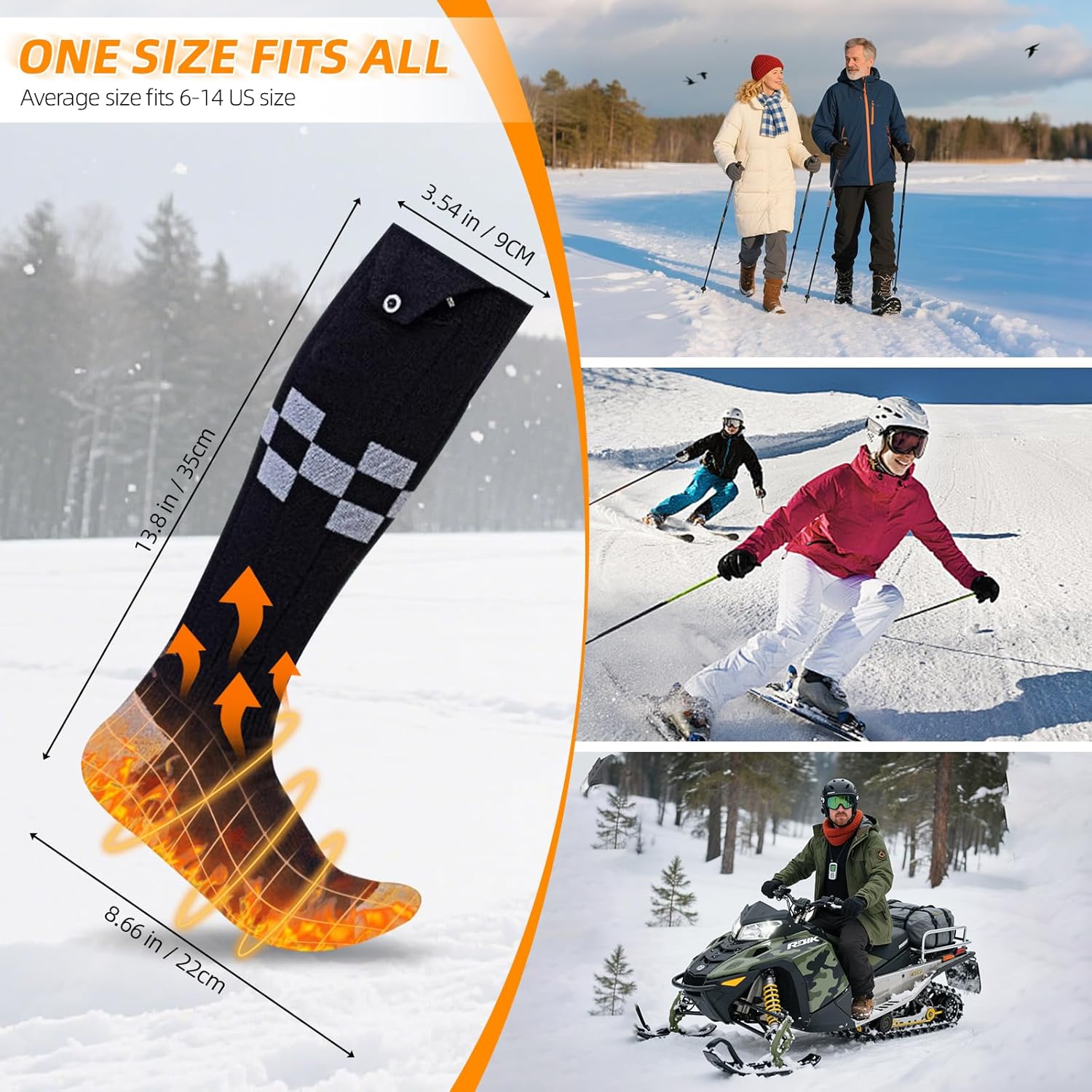 Heated Socks for Men & Women with APP Control, 2 x 5000mAh Rechargeable Batteries, Up to 9 Hours Battery Life, Washable Electric Foot Warmer for Outdoor Hunting Skiing Cycling Camping Hiking - Image 5