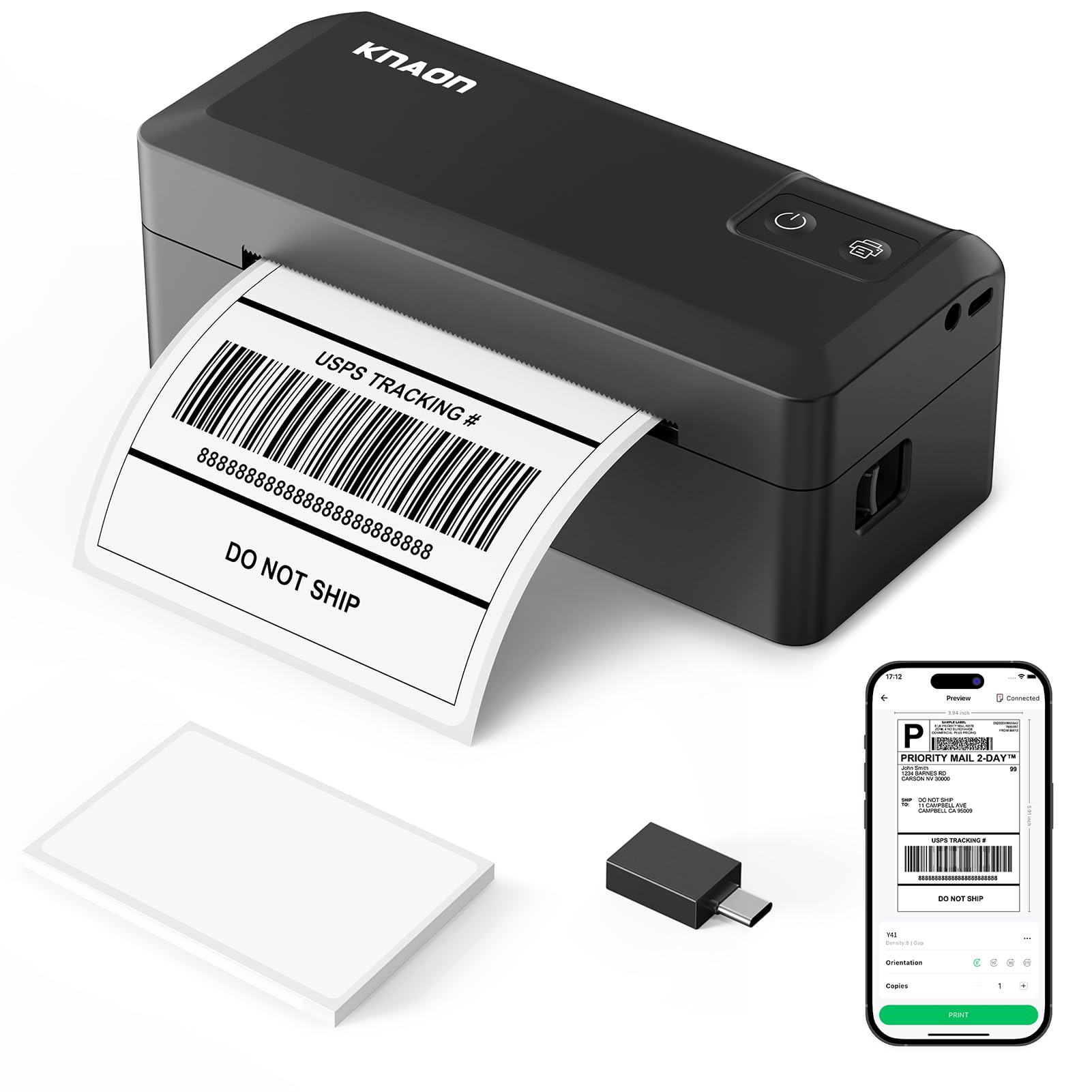 Amazon.com : KNAON Shipping Thermal Label Printer, 4x6 Portable