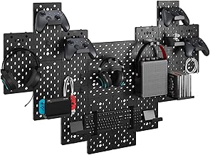 PEGZONE Controller and Headphone Holder Wall Mount, Modular Gaming Pegbo...