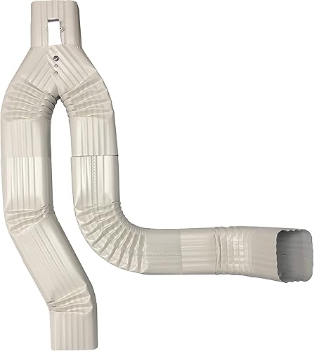 Miniatura 10 de Desviador de boquilla de descenso de aluminio 2x3 para barriles de lluvia fabricado en los Estados Unidos incluye tornillos e instrucciones marrón