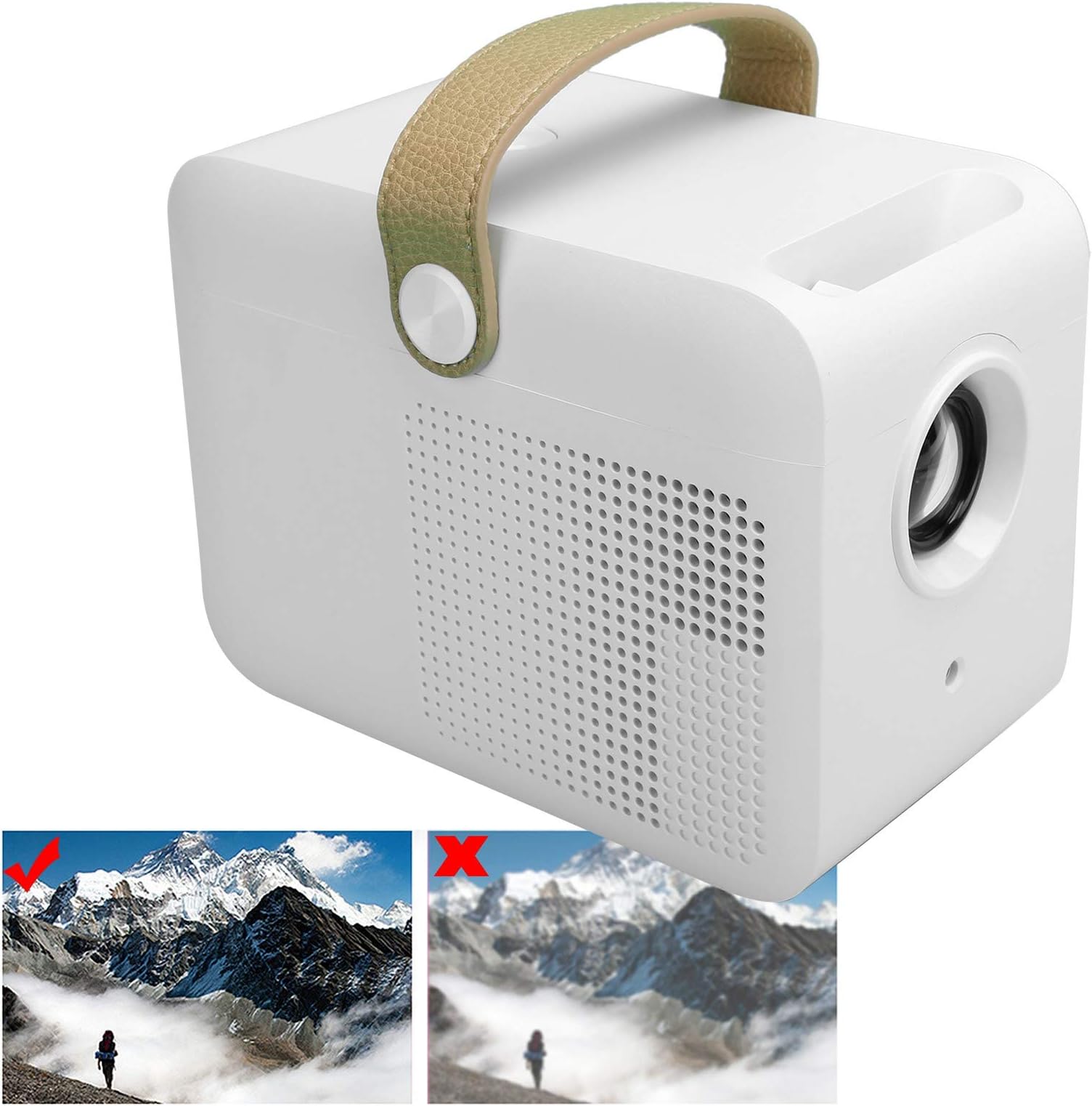 Projector Home Mini LCD Projector 480 x 360 400:1 110V240V Video Project for Home Cinema/Outdoor Movie Compatible with TV Stick HDMI/USB/PS5(Transl)