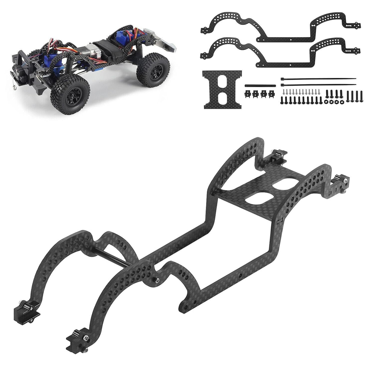 RC Crawler Car LCG Carbon Fiber Chassis Kit for Traxxas TRX4M Bronco Defender A YUBJIANG