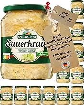 12 x Spreewaldhof Sauerkraut - Traditionally Milk Sour Fermented & Gently Pasteurised - 12 x 650 g Storage Pack (7.8 kg) - Native from German Cultivation - Natural & Digestible