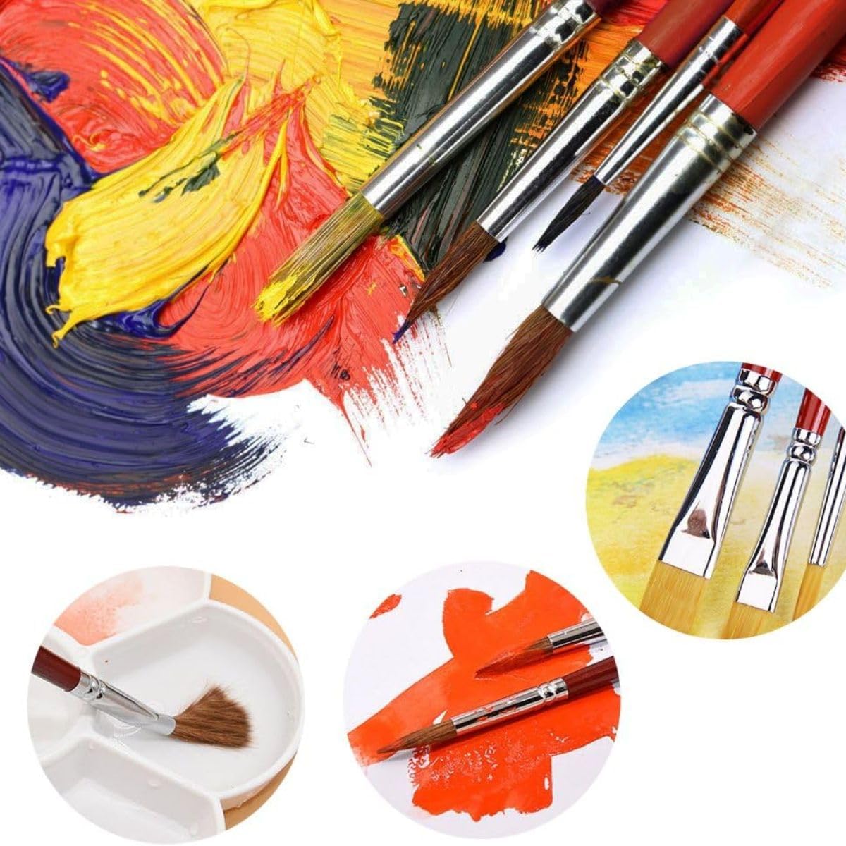 Kit com 12 Píncéis para Pintura Artesanato, Pincel Artisticos Redondos Ponta Fina Tinta óleo Aquarela Acrílico Esmalte Vinil e Tinta Guache Pode ser Usado por Crianças e Adultos Premium Kit com 12 Píncéis para Pintura Artesanato, Pincel Artisticos Redondos Ponta Fina Tinta óleo Aquarela Acrílico Esmalte Vinil e Tinta Guache Pode ser Usado por Crianças e Adultos Premium