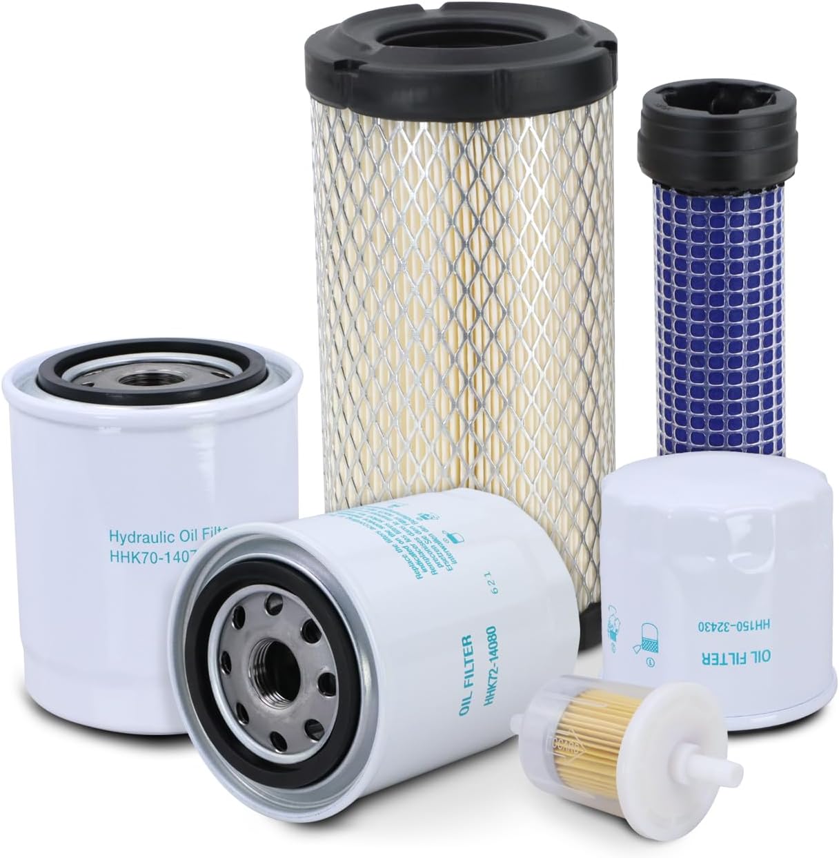 77700-01819 Maintenance Service Filter Kit Compatible with Kubota RTV900 Utility Vehicle Replaces# HH150-32430 12581-43012 HHK72-14080 HHK70-14070 1G659-11222