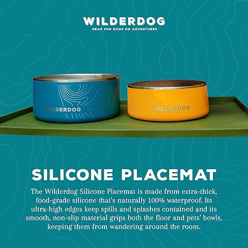 Miniatura 3 de Wilderdog Mantel individual de silicona para mascotas fabricado con cono de silicona 100% de grado alimenticio, sin BPA, PVC y ftalatos. No tóxico,