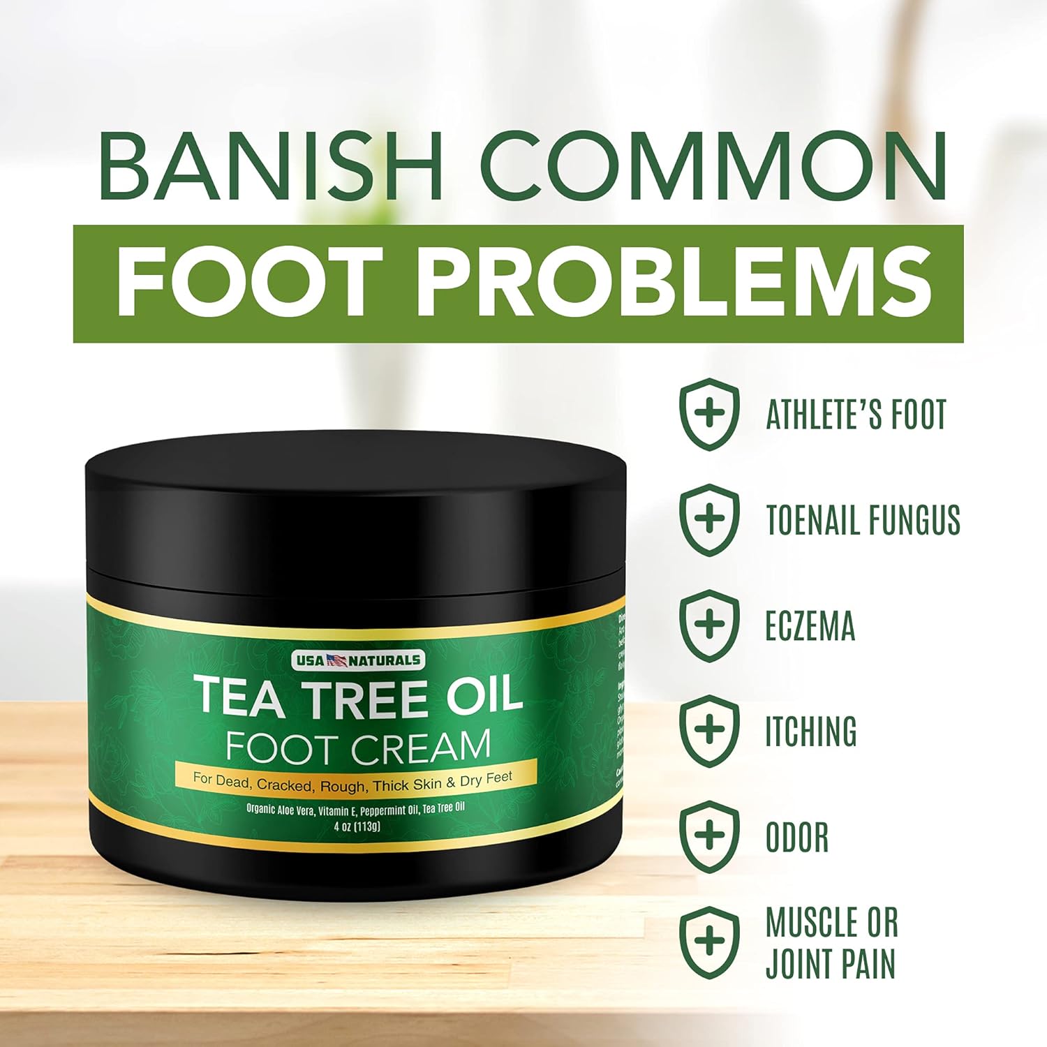 Tea Tree Oil Foot Cream - Instantly Hydrates and Moisturizes Cracked or Callused Feet - Rapid Relief Heel Cream - Natural Treatment Helps & Soothes Irritated Skin, Athletes Foot, Body Acne : Beauty & Personal Care