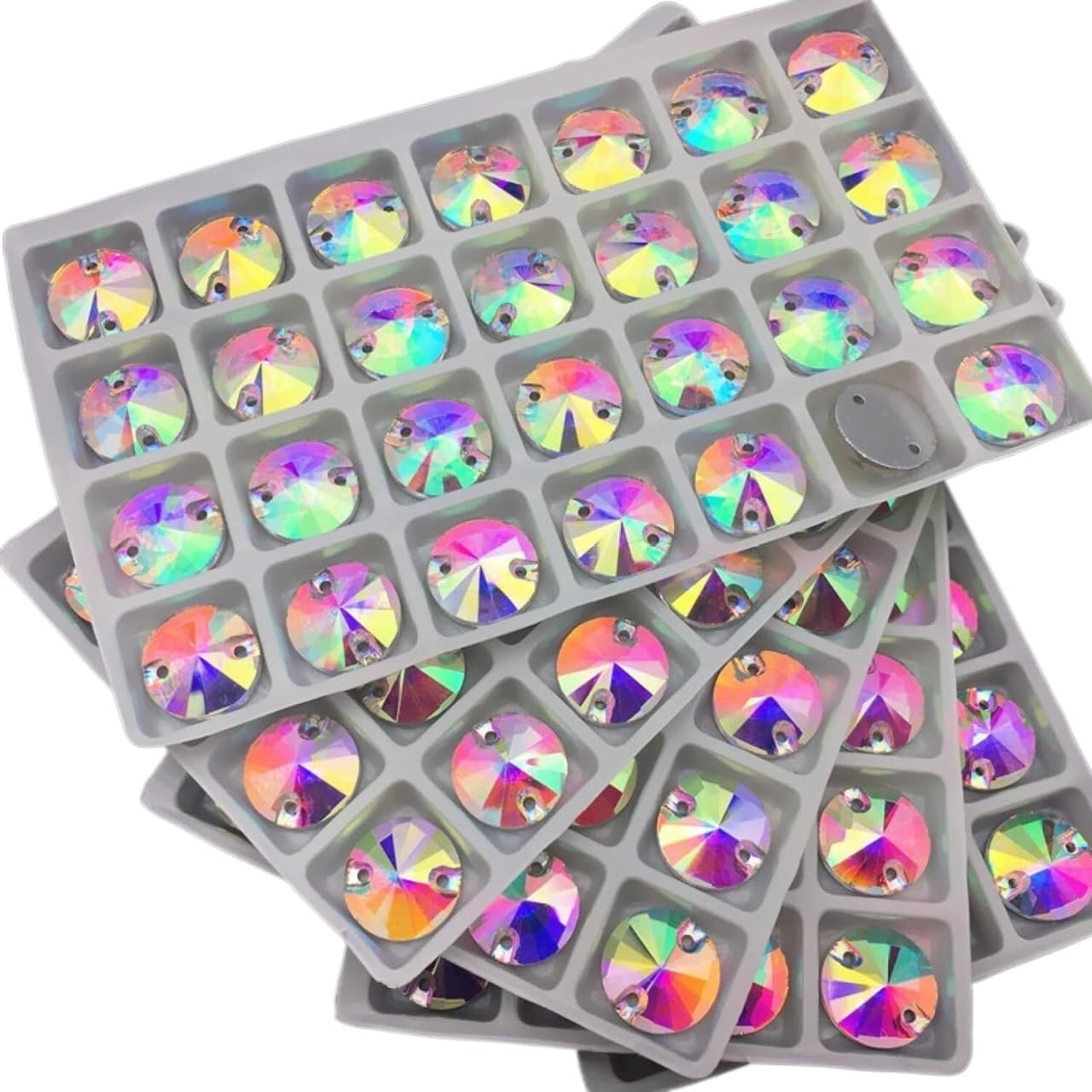 Strass ronds Rivoli à coudre en verre AB de qualité cristal pour l'artisanat d'art de prestige