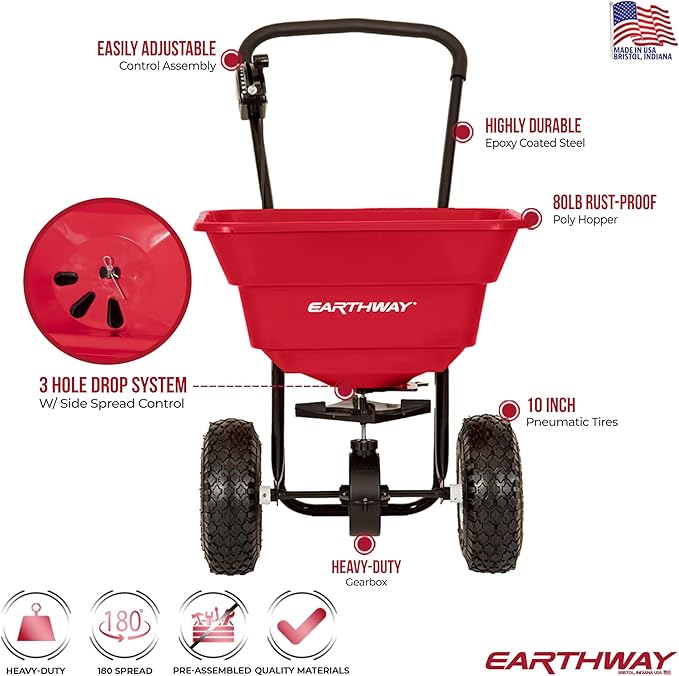 EarthWay 2050P Esparcidor de 80lb con Neumáticos 10in miniatura 5