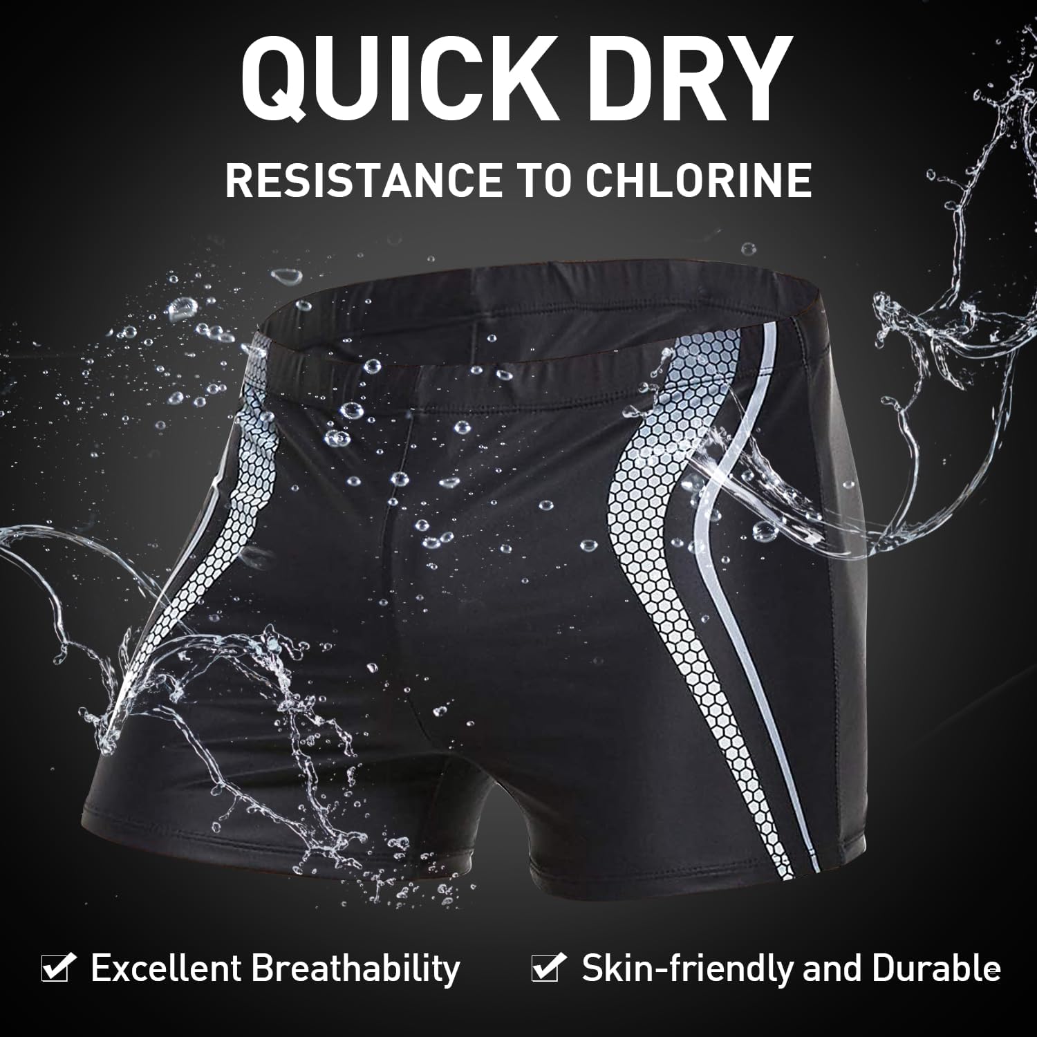 Arcweg Men's Swimming Trunks with Mesh Liner Sport Boxer Swimwear Underwear Summer Beach Board Shorts Elastic Swimsuit - Image 3