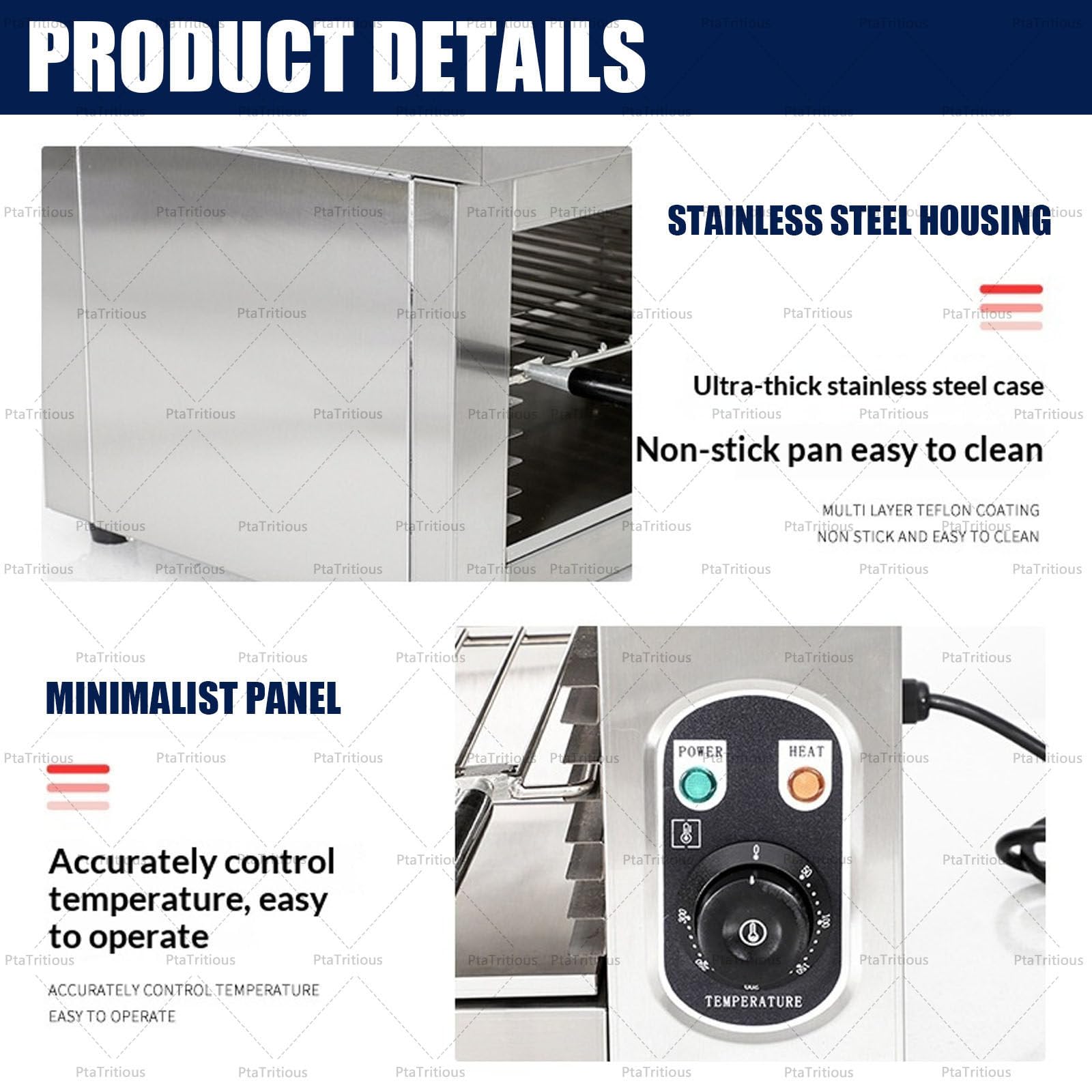 Salamandra eléctrica Comercial de 2000 W para fundir Queso | asador eléctrico para carnes, montaje en pared o sobremesa, para fundir queso, sándwiches y carnes, de 50 ℃ a 300 ℃