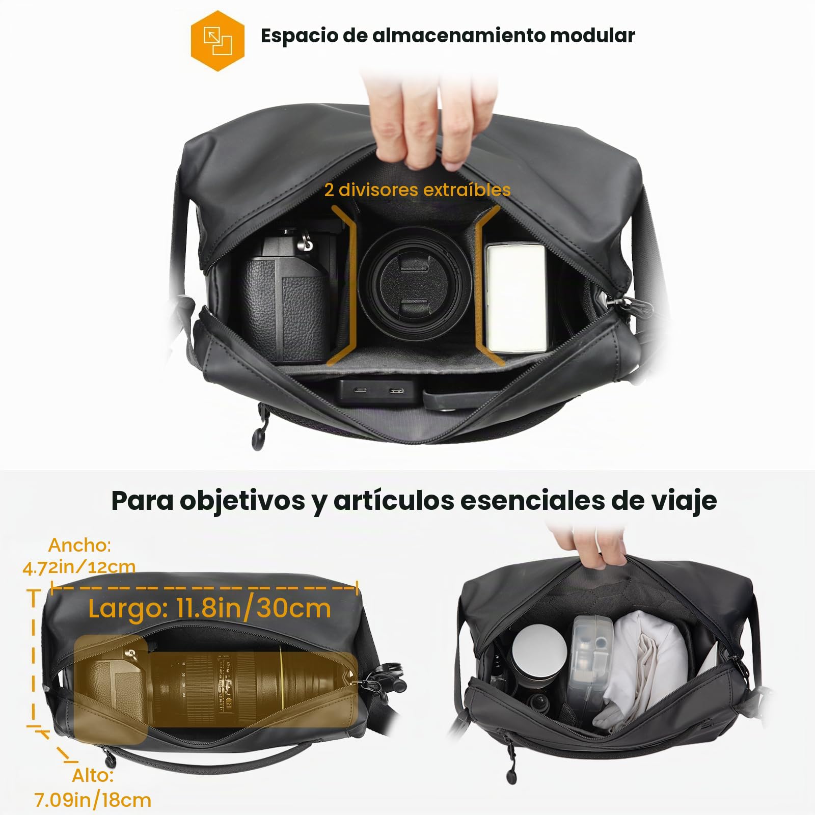 TARION Bolso Bandolera para cámara: Bolso para cámara DSLR Sling Pack Fotografía Sling Bag Mochila para Drone SLR Cámara Sling Pack Bolso Cruzado TR-SB
